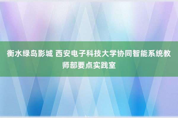 衡水绿岛影城 西安电子科技大学协同智能系统教师部要点实践室