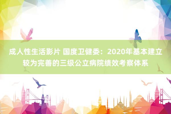 成人性生活影片 国度卫健委：2020年基本建立较为完善的三级公立病院绩效考察体系